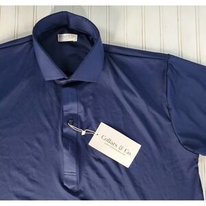 Collars and Co NWT Dress Collar Polo Featherweight Relaxed Size M Medium Blue